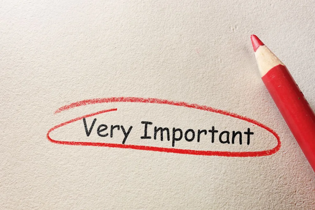 「Very Important」と書かれた紙