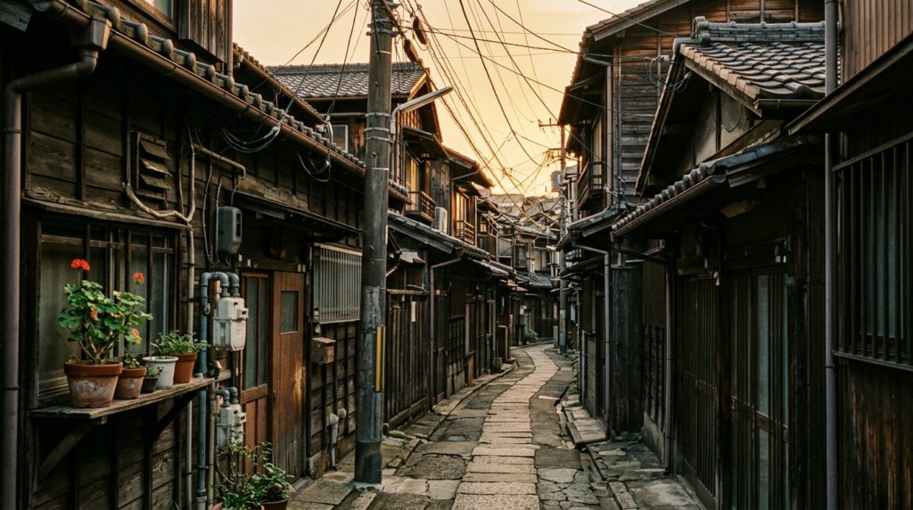 木造住宅密集地域の街並み